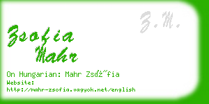 zsofia mahr business card